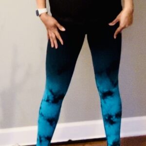 turquoise High waisted leggings tie dye
